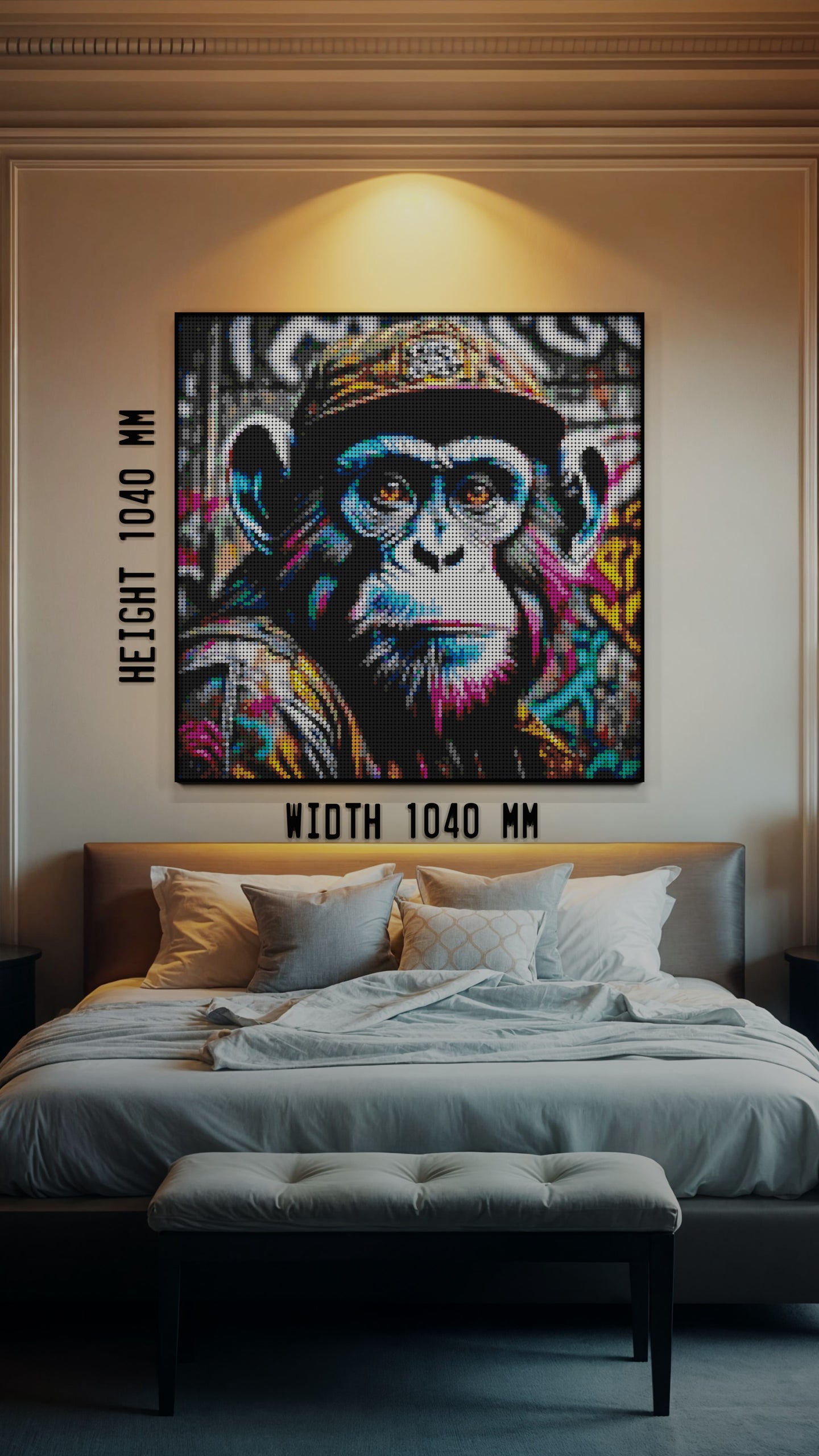 Ape Hop Movement LEGO® Style mosaic pixel art design for display